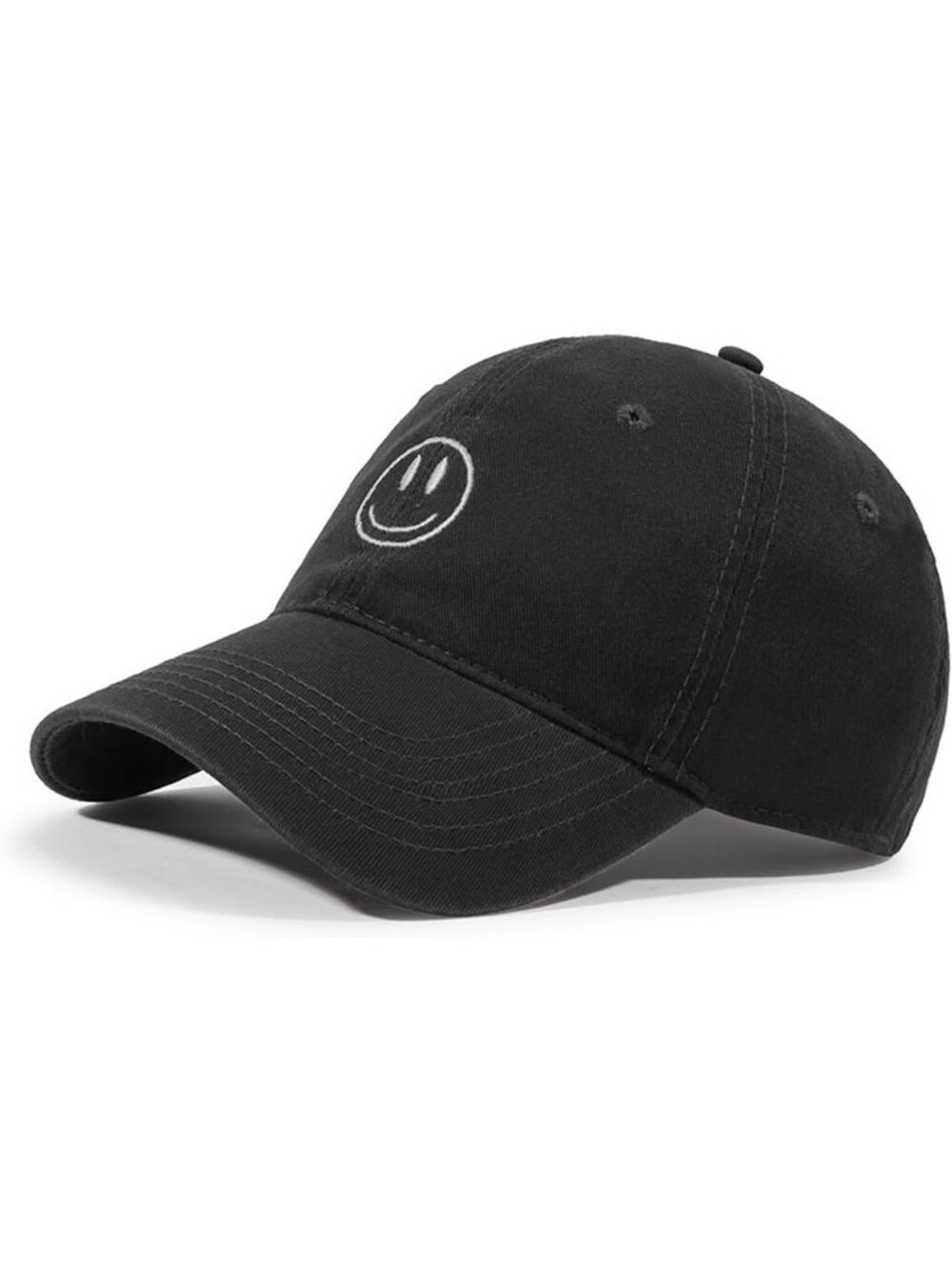 🎃Unisex Black Vintage Washed Distress Cotton Profile Basic Solid Baseball Caps